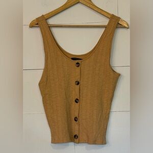 American Eagle Light Brown Tank Top With Button Accents.